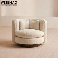 WISEMAX FURNITURE Mobilier de salon japonais Fauteuil à boucle pivotante ronde Fauteuil pivotant confortable pour les livres Fauteuil simple pour la chambre à coucher