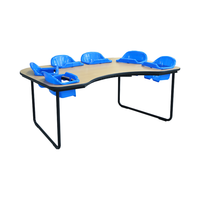 Tables de mobilier de salle de classe pour activités, 6 places, prix bas, partenaires directs de l'usine de plastique