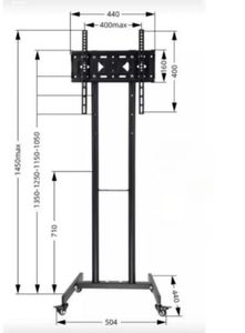 JH-1500 LED Steel Mobile <strong>TV</strong> Cart <strong>Trolley</strong> 32-65 Inch <strong>TVs</strong> Height-Adjustable Floor Stand 360 Swivel Plasma Wheel Mounts VESA - Product Image 4
