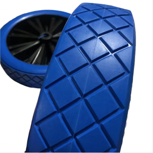 Neumático de espuma PU de 14 pulgadas de nuevo diseño, llanta de plástico PP de gran tamaño, ruedas planas libres, uso Industrial, carrito de jardín, carro de mano, carro Dolly Wagon - Product Image 4