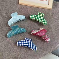 Pince à cheveux élégante en acétate pour filles, grande taille, design dégradé, faite à la main, légère et écologique, pour queue de cheval