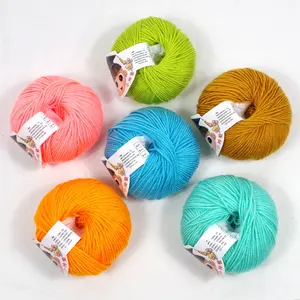 China supplier OEM wholesale 70% merino wool 30% anti-pill fibre blended yarn Sorbet color for hand knitting