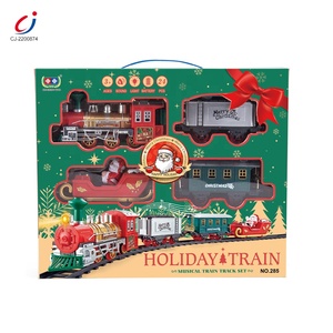 Chengji giáng sinh nhựa đồ chơi đào tạo các nhà sản xuất âm nhạc ánh sáng Đường Sắt tren de navidad điện lắp ráp đường sắt theo dõi tàu đồ chơi - Product Image 5