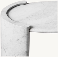 OEM Table de salle à manger moderne et durable en travertin naturel de luxe table basse en pierre de marbre de Carrare bureau Cardin
