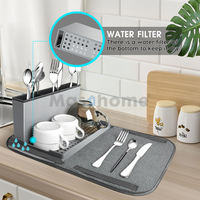 Masthome filtre à eau Design évier Caddy organisateur de cuisine rangement support de cuisine avec tapis de séchage