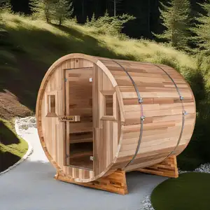 Free Spare Parts Solid Wood Outdoor Barrel Sauna Dry Steam Sauna