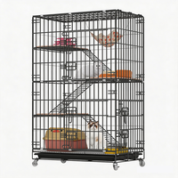 Cage à chat multi-niveaux, grande villa de luxe à double étage avec mangeoire, hamac et plateformes pour plusieurs chats d'intérieur
