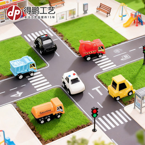 Set de Tráfico Vial en Miniatura Depeng, Escala 1:64, Modelos de Autos y Vehículos de Plástico para Decoración de Paisajes DIY - Product Image 1