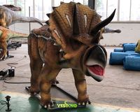 Dinosaures animatroniques Triceratops de 5 m, modèle de dinosaure électrique fait main à télécommande, à vendre