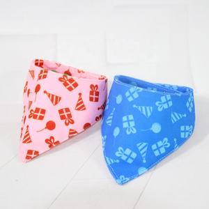 בנדנות כלבים בהתאמה אישית בצבע כחול עם הדפס פרחוני, עשויות כותנה/פוליאסטר/סאטן, לקישוט מסיבות חיות מחמד, סיטונאי, קיץ - Product Image 6