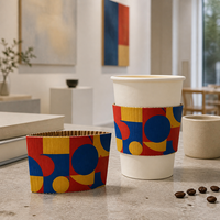 Manchon de tasse à café en papier écologique, imprimé sur mesure, recyclable, pour boissons chaudes et froides, emballage à emporter