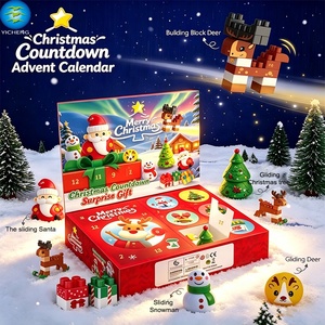 Calendario de Adviento de Navidad 2026 con Bloques de Construcción y Santa Claus y Renos, Juguete Educativo STEM para Niños - Product Image 1
