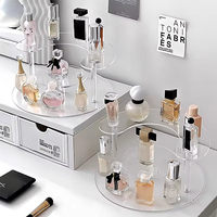 Étagère de rangement en acrylique personnalisée, présentoir de parfums à 2 étagères, moderne, simple, transparent, à plusieurs niveaux.