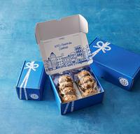 Boîte cadeau pour biscuits personnalisée, recyclable, gaufrée, auto-élevante, avec séparateurs, pour articles de boulangerie et petites entreprises