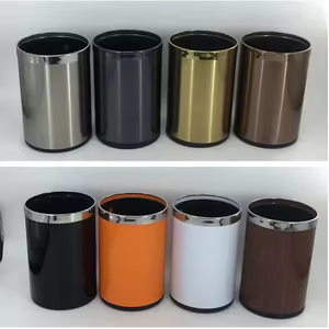 10l Hete Verkoop Prullenbak Open Cilinder Vuilnisbak Roestvrij Staal Ronde Onbedekte Prullenbak Voor Commercieel Huishotel - Product Image 2