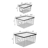 Ensemble de haute qualité de 6 paniers gigognes en fil métallique faits à la main Design durable pour la maison Organisateur Panier en métal ForMulti-Purpose