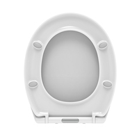 Abattant de toilette de forme ovale à fermeture lente, design moderne standard européen, en duroplast UF, pour usage hôtelier, avec plaque de protection amortissante, garantie de 3 ans
