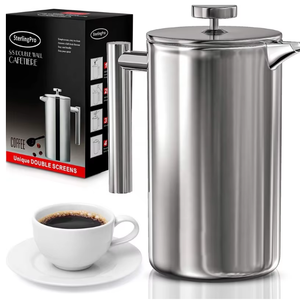 <span class=keywords><strong>Cafetière</strong></span> <span class=keywords><strong>à</strong></span> piston en acier inoxydable <span class=keywords><strong>à</strong></span> double paroi isolée <span class=keywords><strong>avec</strong></span> logo personnalisé - Product Image 5