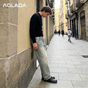 Calças <span class=keywords><strong>Jeans</strong></span> Masculinas Personalizadas de Fábrica Atacado China <span class=keywords><strong>2026</strong></span>: <span class=keywords><strong>Jeans</strong></span> Vintage Lavado de Perna Reta de Alta Qualidade para Uso Casual - Product Image 4