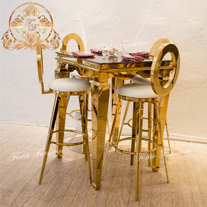 Conjunto de <span class=keywords><strong>mesa</strong></span> <span class=keywords><strong>y</strong></span> taburete alto para Bar de cóctel, mobiliario con espalda hueca, venta al por mayor - Product Image 1