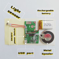 Module sonore MP3 personnalisable à capteur de lumière, puce musicale téléchargeable par USB pour boîte vocale DIY/cartes de vœux