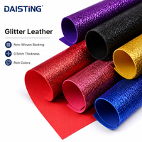 Tissu en cuir synthétique PU pailleté métallisé avec support non tissé 0,5 mm pour chaussures, sacs, ameublement, rouleaux décoratifs en vrac