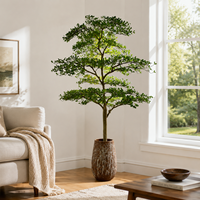 Arbre artificiel Terminalia Mantaly personnalisé avec pot pour la décoration intérieure commerciale des halls d'hôtel