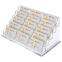 Support de cartes de visite en acrylique au prix d'usine, style moderne, porte-cartes transparent à 5 niveaux pour bureau, logo personnalisé