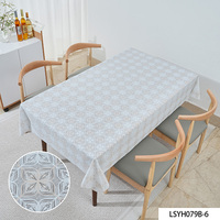 Nappe Imprimée PVC 54'' Motif Floral Moderne Imperméable Réutilisable pour Fêtes à Domicile, Mariages, Banquets et Utilisation Extérieure