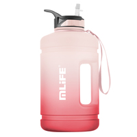 Bouteille d'eau personnalisée sans BPA pour la gym et le sport, avec paille, en plastique transparent, demi-gallon