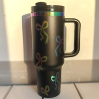 Gobelet isotherme de 40 oz avec paille, tasse à café en acier inoxydable 304, thermos rose sous vide, tasses de voyage, logo personnalisé, Termos