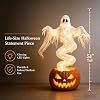 Lámpara de Calabaza Fantasma Giratoria, Decoraciones LED de Halloween para Exteriores |   Luz LED cálida, lámpara fantasma con calabaza - Product Image 3