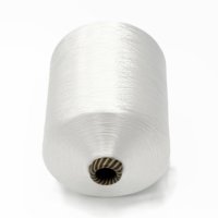 En stock, fil à broder en rayonne 300D/1 blanc, fil doux pour la couture, dentelle pour robe de mariée