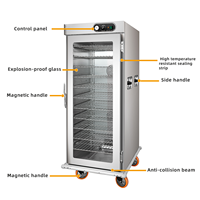 Chariot chauffe-plats commercial industriel en acier inoxydable 200L, 11 plateaux, armoire de maintien au chaud pour banquets, équipement de maintien au chaud des aliments