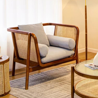 Salon de luxe chaise en bois canapé combinaison salon loisirs canapé en rotin en bois massif