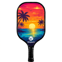 Raquette de pickleball élégante en fibre de carbone 16 mm, logo personnalisé, OEM, vente en gros, fournisseur d'usine, faible MOQ
