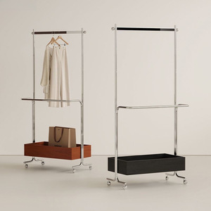 Modern Stainless Steel Clothes <b>Rack</b> With <b>Storage</b> Drawer Portable Wardrobe For Bedroom And Living Space - Product Image 1