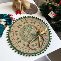 Weihnachten Jute runde Tisch matte Tisch matten Ess platz Matten Esstisch