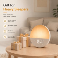 IBN IBN301 Lampu Alarm Bangun Tidur dengan Cahaya Merah dan Suara Putih yang Dapat Disesuaikan, Speaker, Bahan Kain Beludru dan ABS, Garansi 1 Tahun