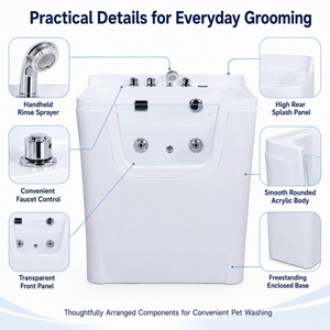 Bañera Independiente <span class=keywords><strong>para</strong></span> Peluquería Canina, Bañera de Acrílico <span class=keywords><strong>para</strong></span> Lavar <span class=keywords><strong>Perros</strong></span> y Gatos - Product Image 3