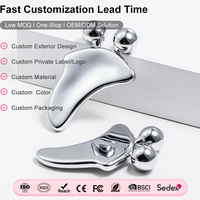 Rouleau de massage facial 3D en métal Gua Sha pour le soin de la peau - Vente en gros