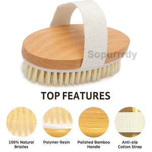 Brosses de bain en bambou personnalisées avec logo, brosses de massage professionnelles en bois de bambou, douces et durables, pour le nettoyage de la peau - Product Image 3