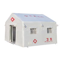 Abri d'urgence gonflable imperméable en Oxford blanc Panda PD-039, tente médicale à pression négative, ouverture rapide, deux chambres