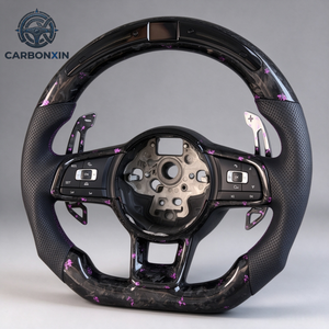 Volante Deportivo LED de Fibra de Carbono Forjado Personalizado con Levas de Cambio para Volkswagen Golf Mk7 Mk7.5 R 7R GTI GTD GTE TSI Polo - Product Image 3