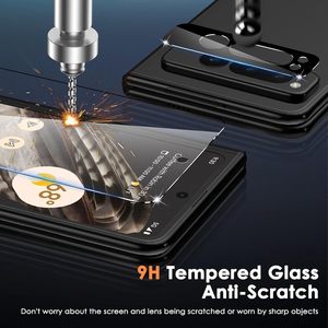 ฟิล์มกันรอยหน้าจอแบบเคลือบ HD และฟิล์มกันรอยแบบป้องกันความเป็นส่วนตัวสำหรับ <span class=keywords><strong>Google</strong></span> Pixel 9 Pro Fold  ทำจากกระจกนิรภัยและ TPU แบบนิ่ม - Product Image 4