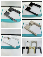 Poignées de porte et de fenêtre en zinc finition satinée, style italien moderne minimaliste, silencieuses, pour chambre à coucher, garantie 3 ans, installation facile