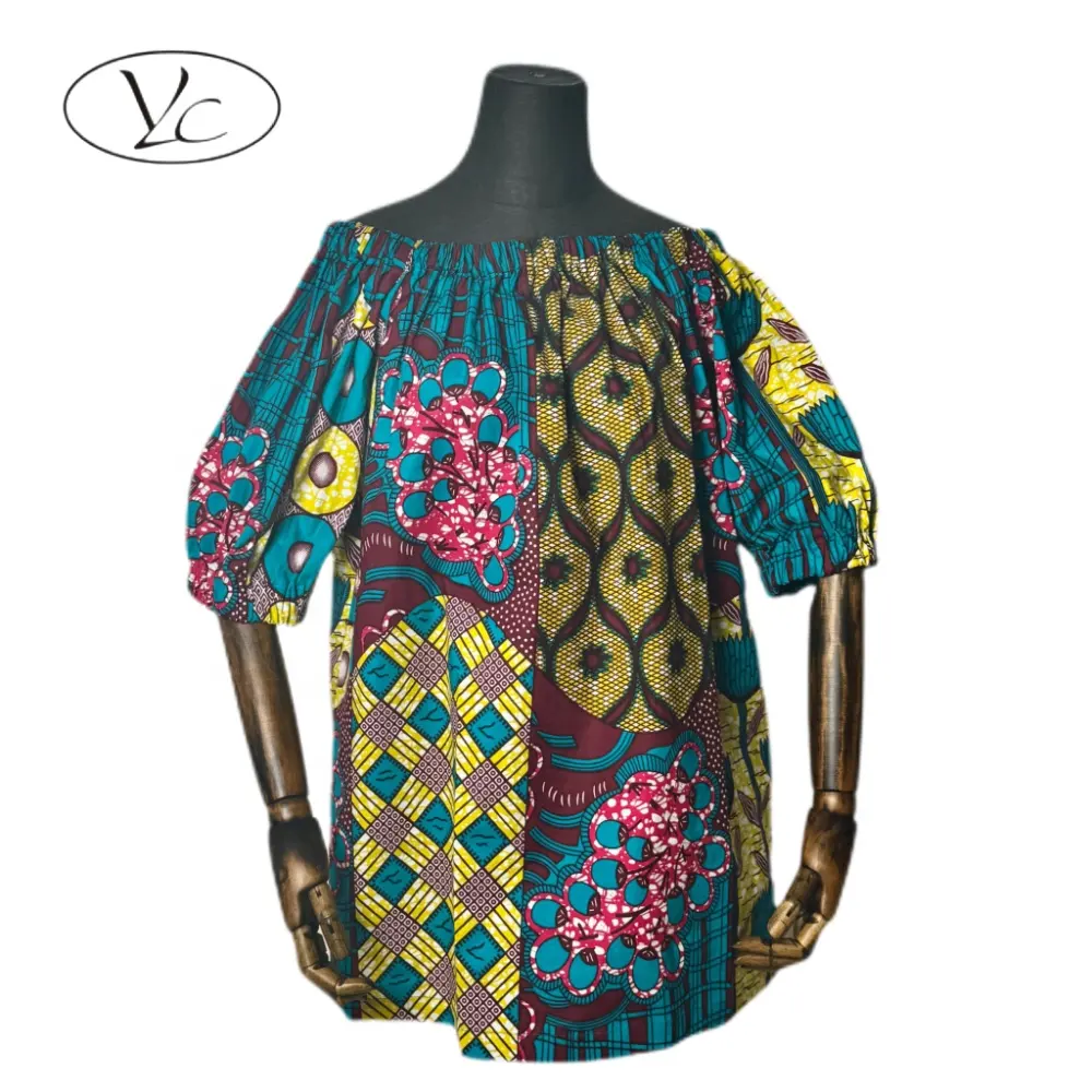 Custom Mix African Wax Fabric Kleid Kleidung im afrikanischen Stil