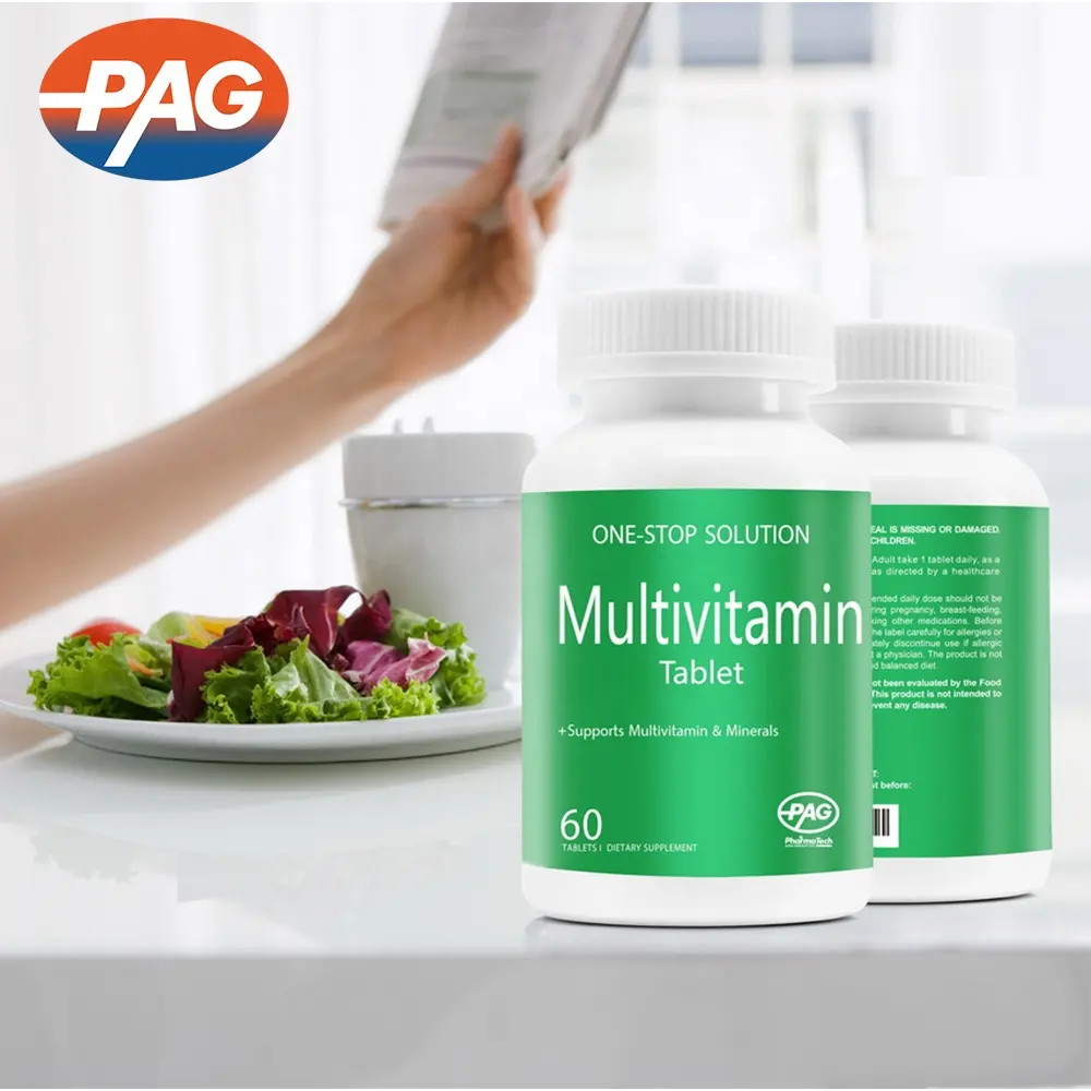 Private Label Ondersteuning Vitamine Mineralen Deficiëntie Van Menselijk Lichaam Vegan Dietry Supplement Multivitamine Tabletten Voor Mannen