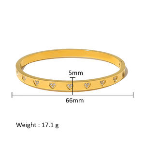 Raffinato Bracciale di Coppia in Acciaio Inossidabile con Cuore e Zirconi Cubici, Gioielli di Lusso Leggero - Product Image 6