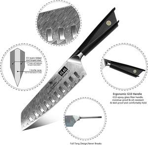 <span class=keywords><strong>SHAN</strong></span> <span class=keywords><strong>ZU</strong></span> GYO série 3 pièces damas japonais en acier VG-10 <span class=keywords><strong>Chef</strong></span> <span class=keywords><strong>Santoku</strong></span> <span class=keywords><strong>couteaux</strong></span> à éplucher cuisine <span class=keywords><strong>Chef</strong></span> couteau ensemble avec poignée G10 - Product Image 3